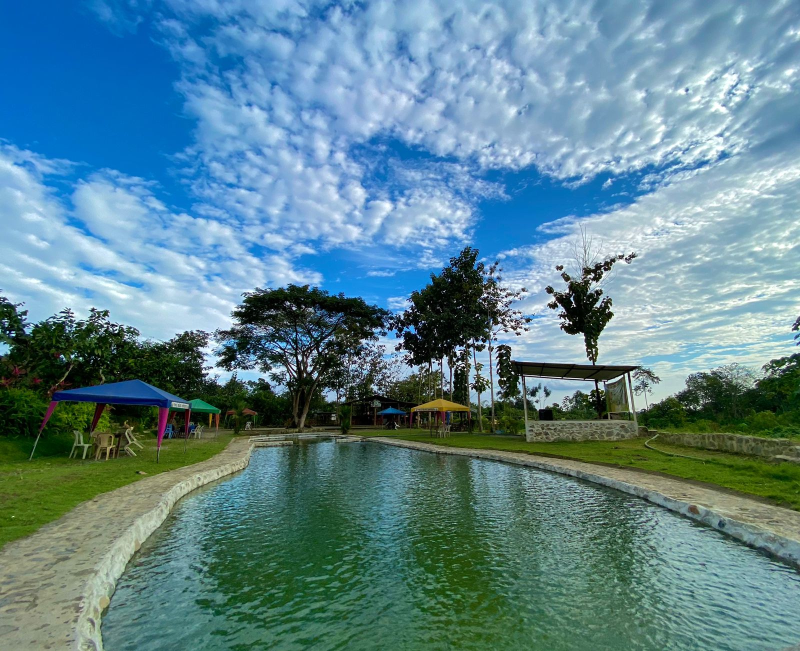 Piscina natural en la finca